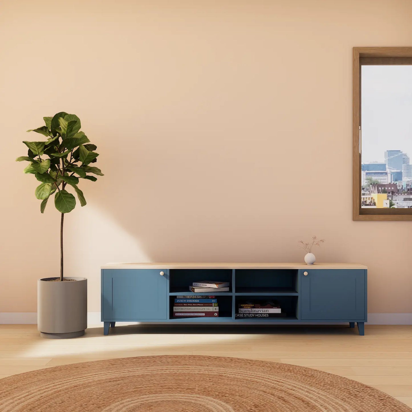 Großes Lowboard aus Holz | Lundia Basics