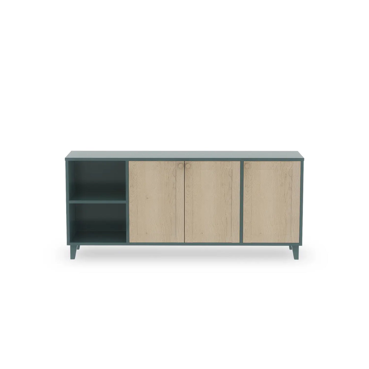 Großes Sideboard aus Holz | Lundia Basics | Kiefergrün & Klarlack