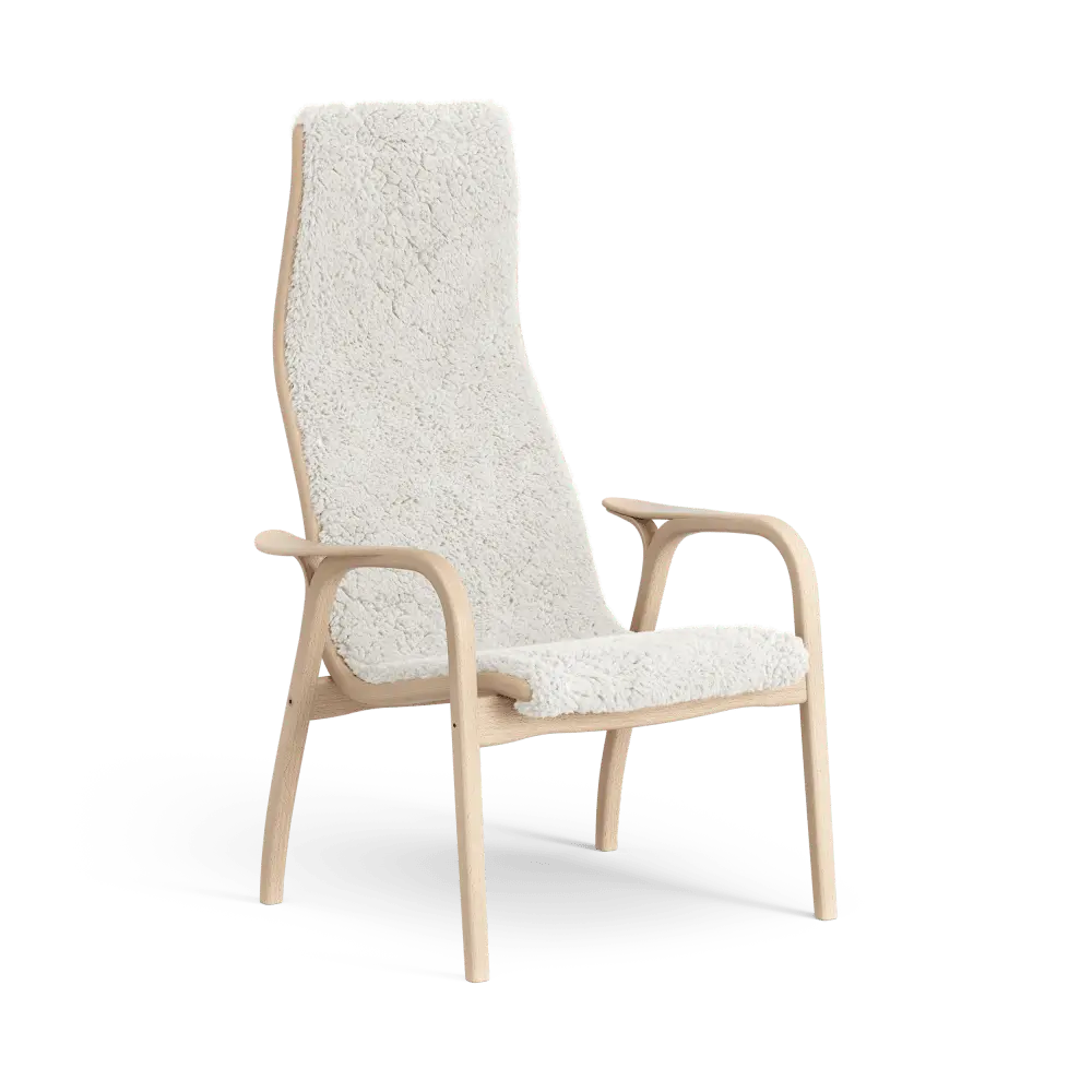 Lamino Sessel | Swedese | Lundia Living – mit elegantem Design und weichem, weißem Stoff für bequemen Sitzkomfort