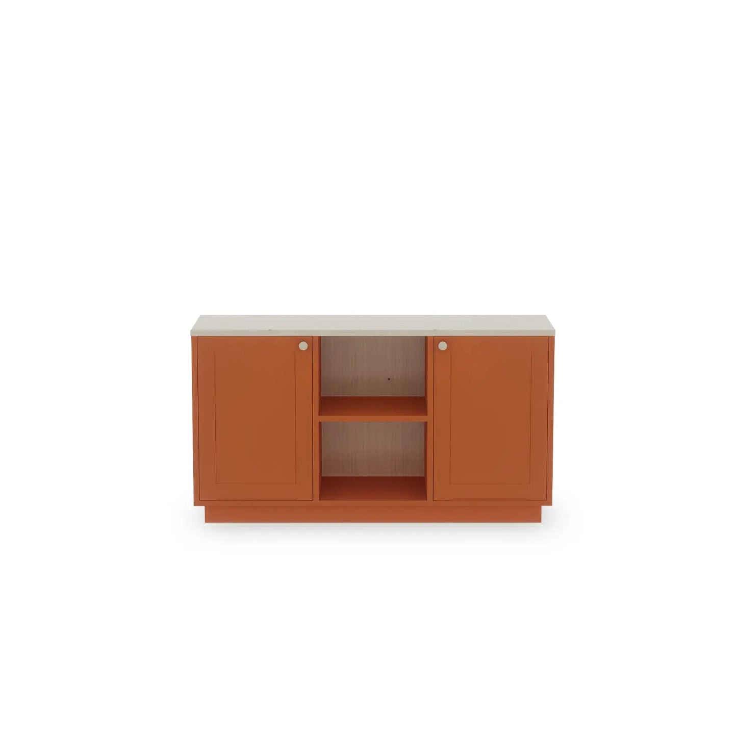 Mittleres Sideboard aus Holz | Lundia Basics | Feuerorange & Vanille