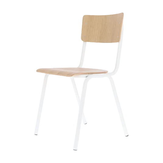 Zero stoel | Jan Kurtz | Lundia Living | Wit frame met blank houten zitting