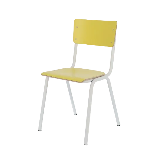 Zero stoel | Jan Kurtz | Lundia Living | Wit frame met gele zitting en rugleuning