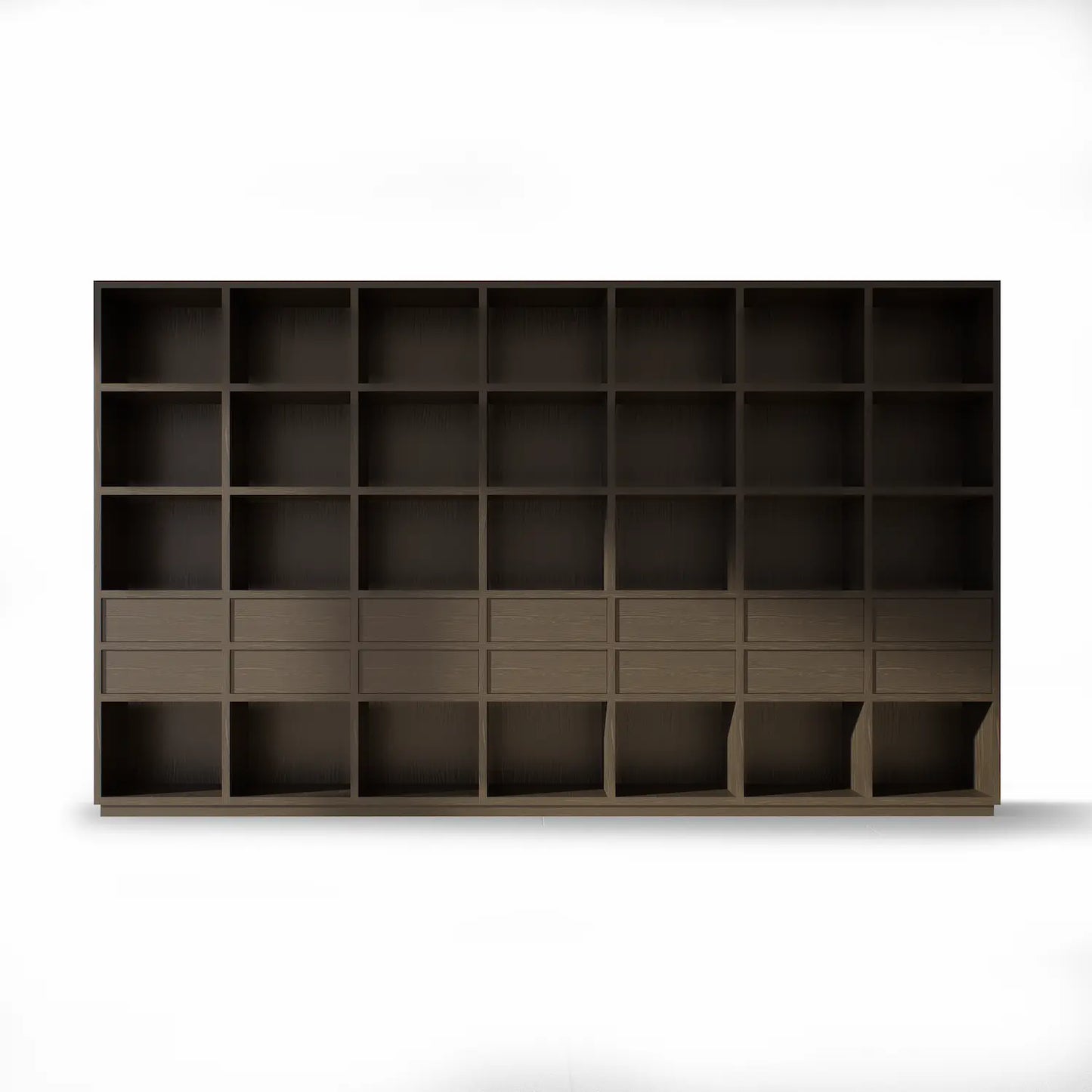 Wandkast met laden en open vakken | Certo | Wengé brown hout