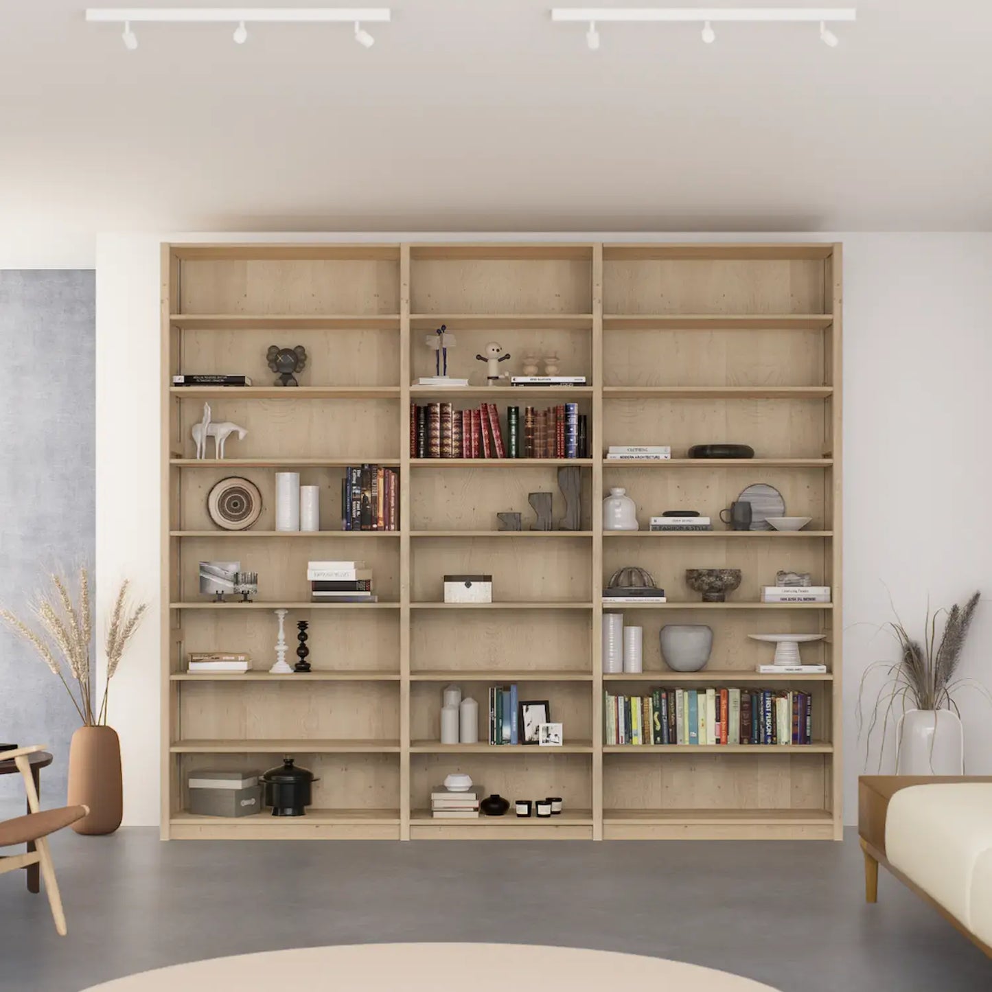 Dichte boekenkast | Lundia Original | Blank gelakt hout