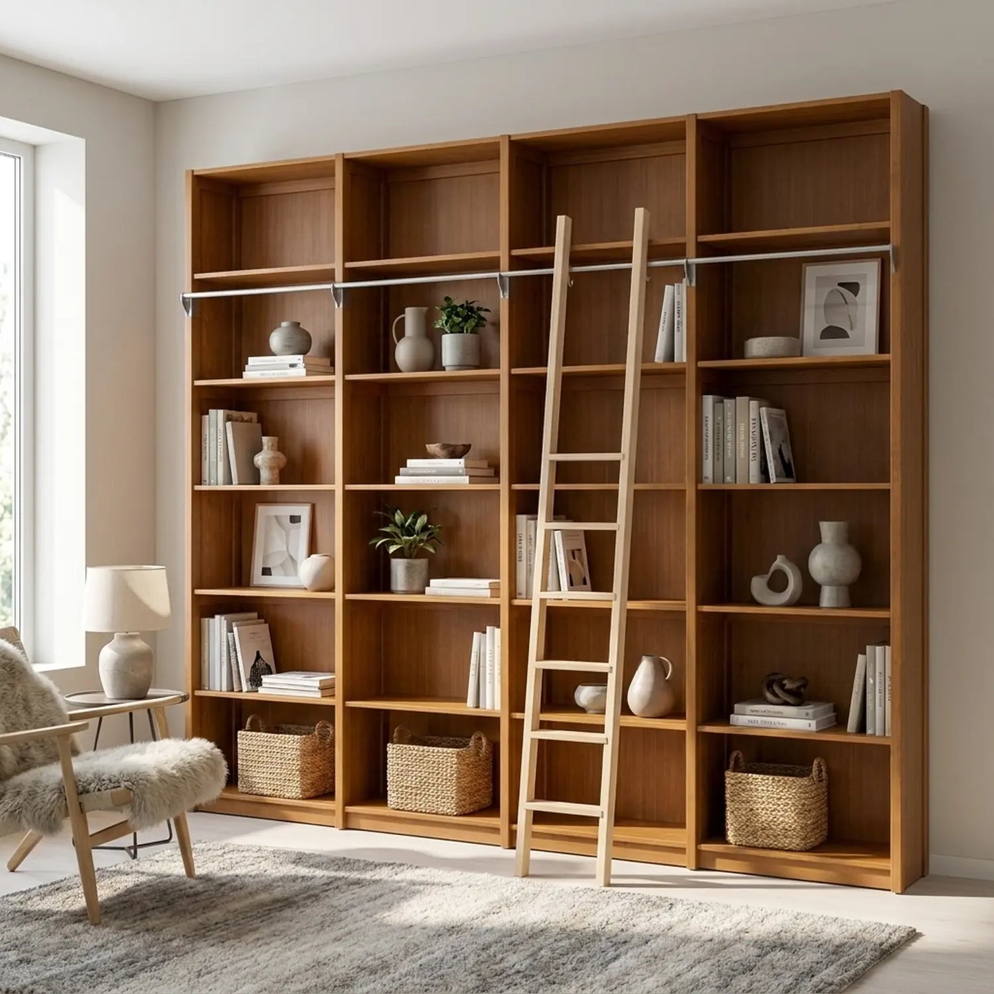 Klassisches Holzbücherregal | Lundia Original | Arrosto Holz, sfeerbeeld perspectief
