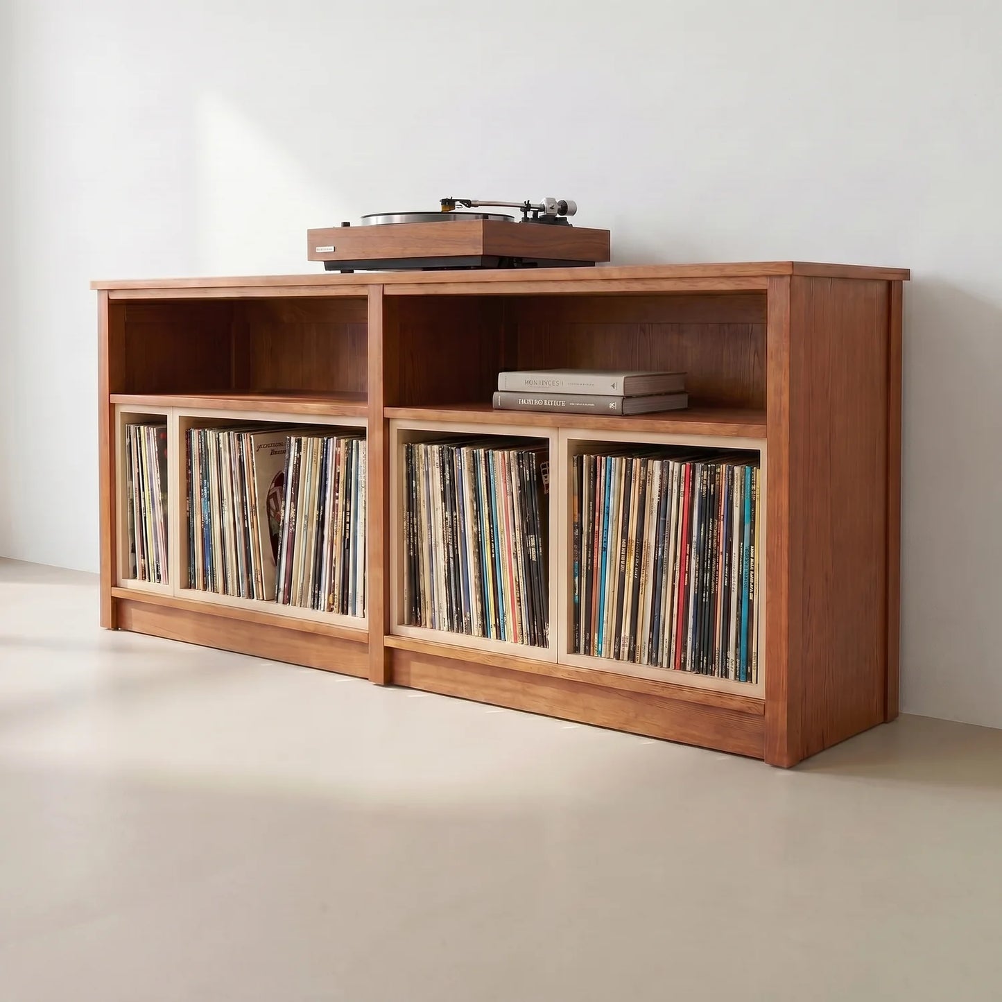 Klassischer LP-Schrank | Lundia Original | Arrosto & farblos lackiert, sfeerbeeld perspectief