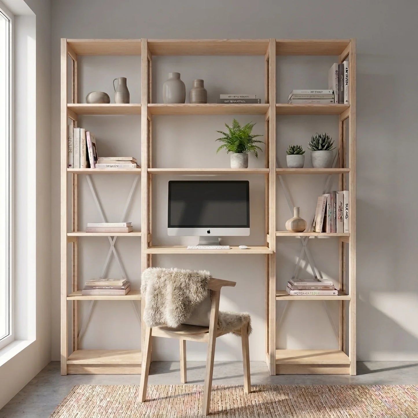 Büroschrank | Lundia Original | Klar lackiert, sfeerbeeld perspectief