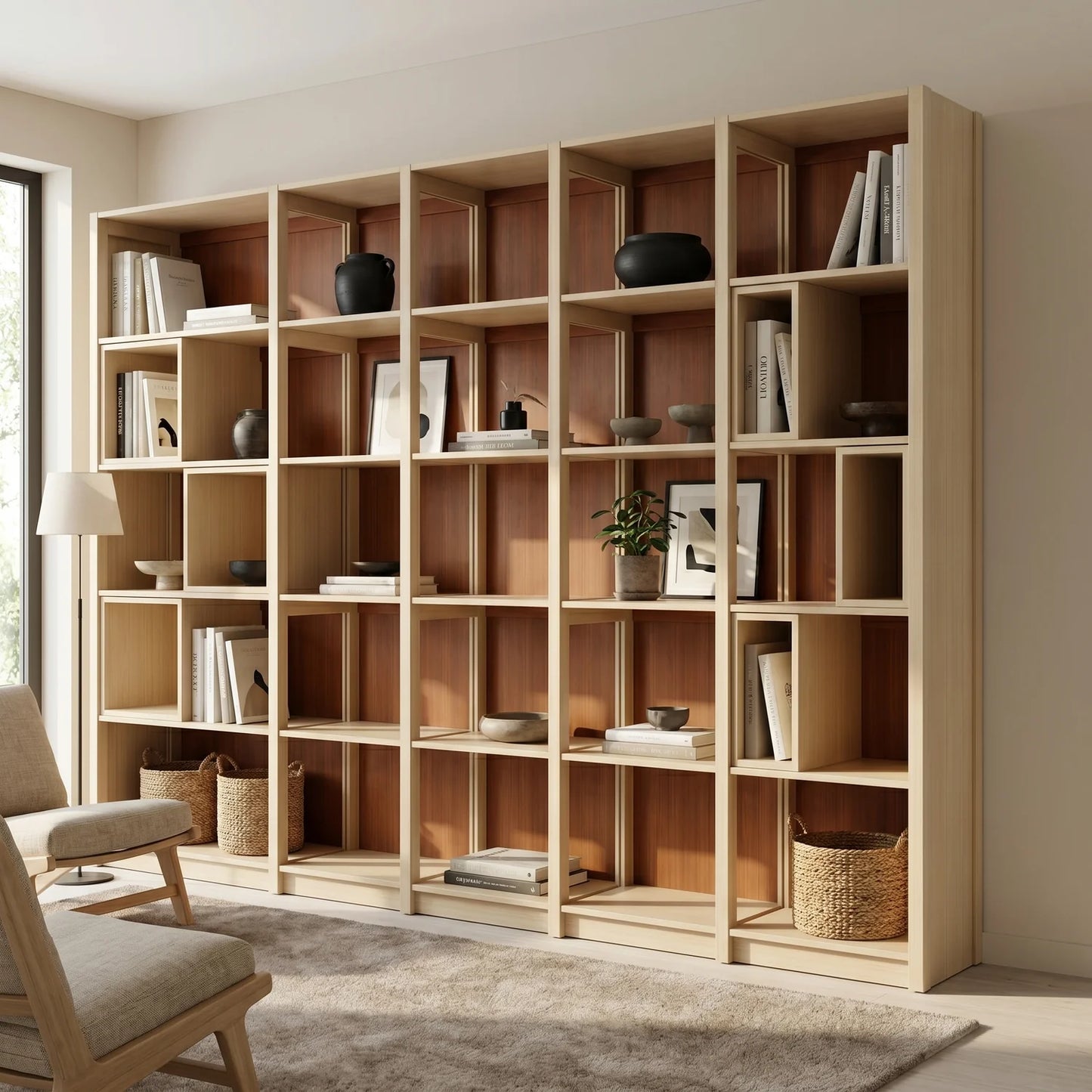 Wandschrank mit Einsatzkästen | Lundia Original | Farblos lackiert & Arrosto, sfeerbeeld perspectief