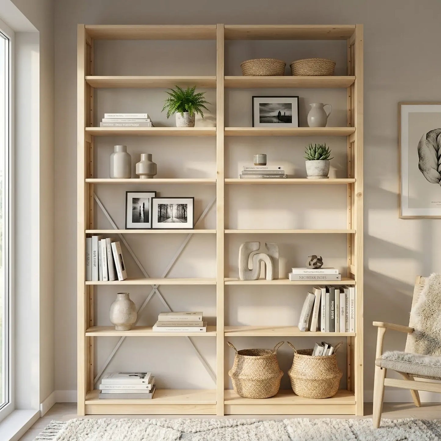 Bücherregal | Lundia Original | Klar lackiert Holz, sfeerbeeld vooraanzicht