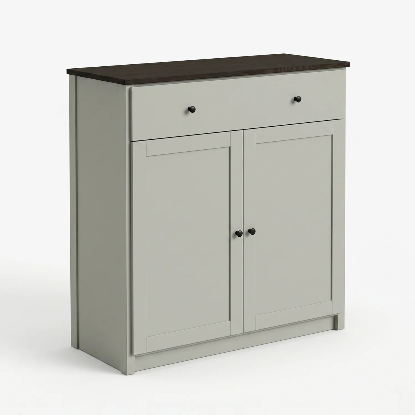 Sideboard mit Schublade und Türen | Lundia Original | Nebelgrau & Schwarz, perspectief