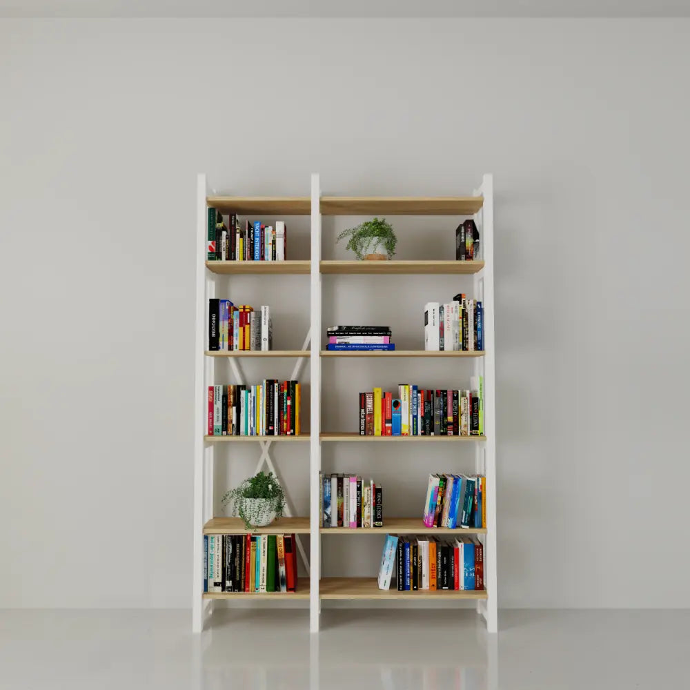 Scandinavische boekenkast | Lundia Original | Blank gelakt & wit hout