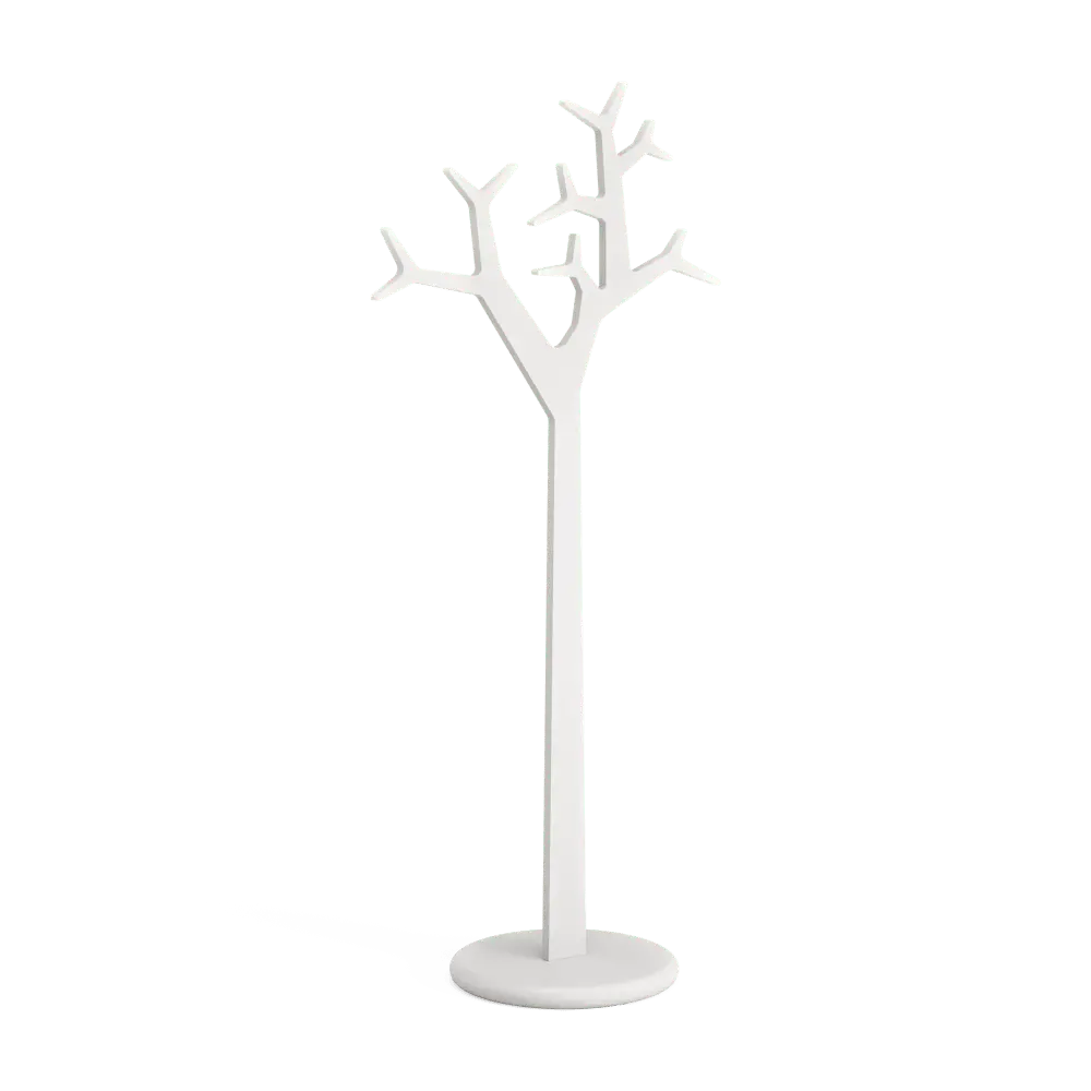 Weißer, freistehender Garderobenständer in Baumform, 194 cm hoch | Swedese | Lundia Living – minimalistisches Astdesign