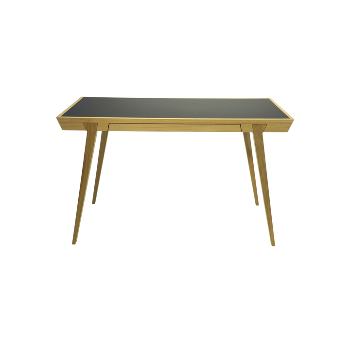 Desk tafel | Jan Kurtz | Lundia Living | eiken frame met antraciet blad, vooraanzicht