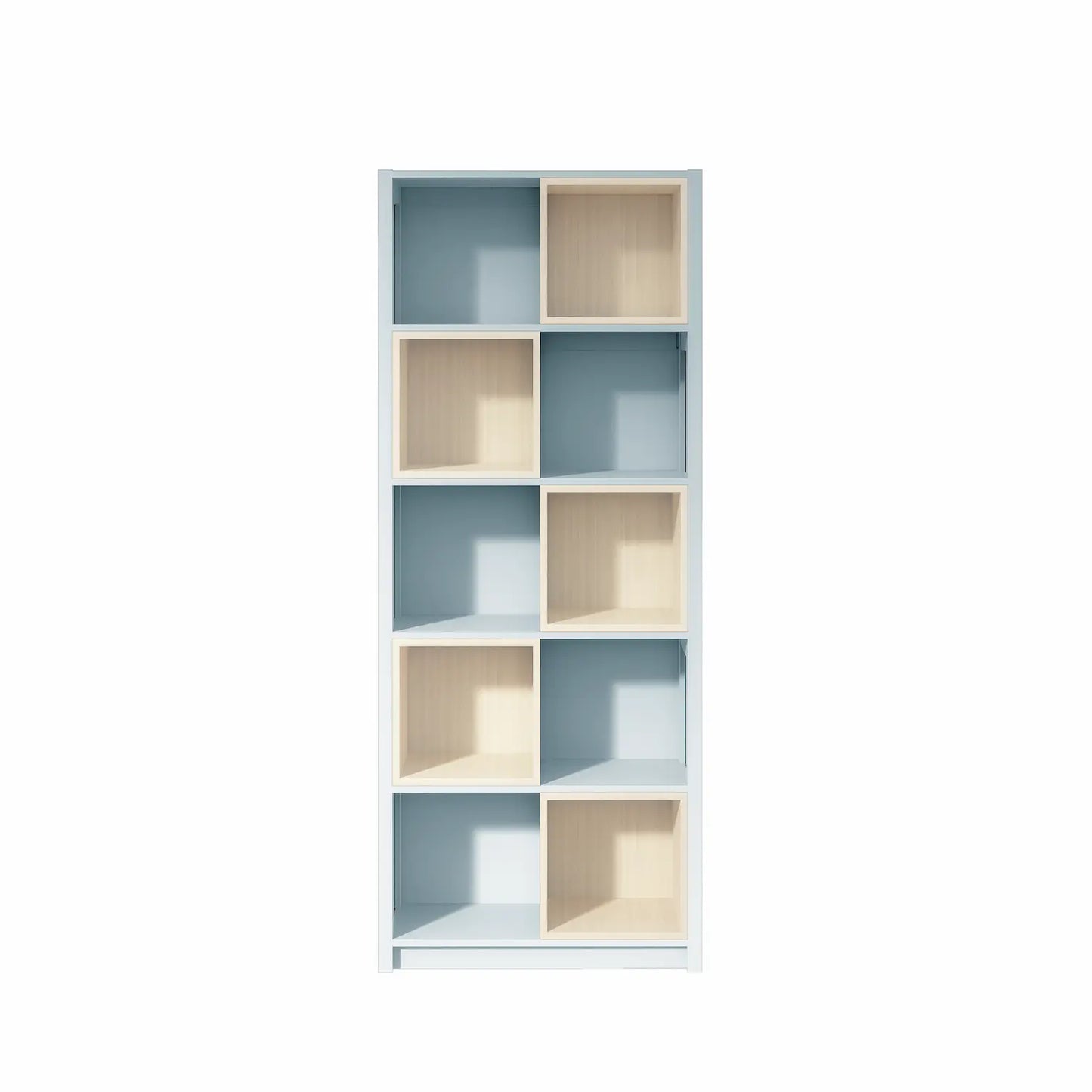 Boekenkast met inzetboxen | Lundia Original | Nevelgrijs & Blank gelakt hout