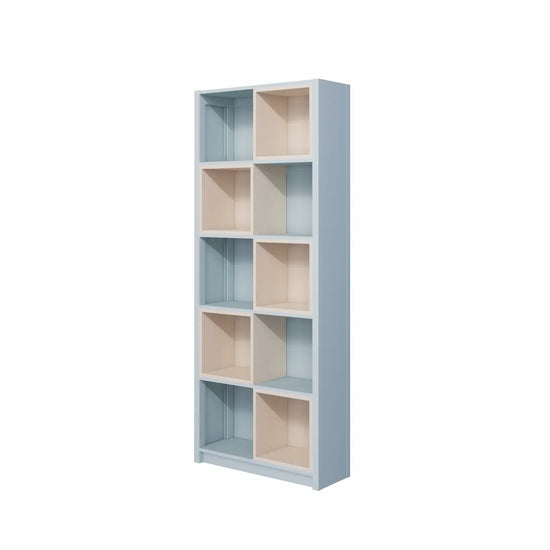 Boekenkast met inzetboxen | Lundia Original | Nevelgrijs & Blank gelakt hout