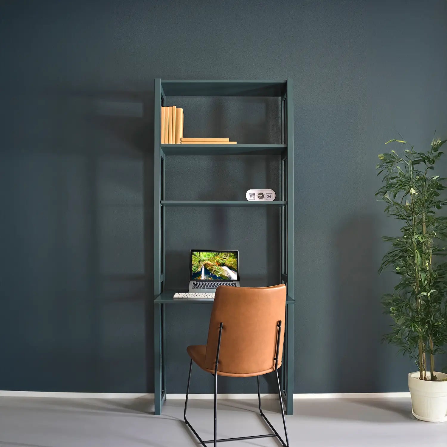 Kompakter Büroschrank | Lundia Original | Tannengrünes Holz