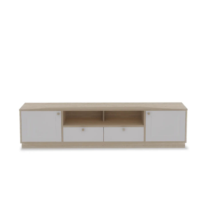 Groot houten lowboard | Lundia Basics | Blank gelakt & Wit