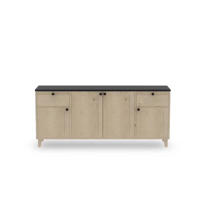 Groot houten dressoir | Lundia Basics | Blank gelakt & Graphietgrijs