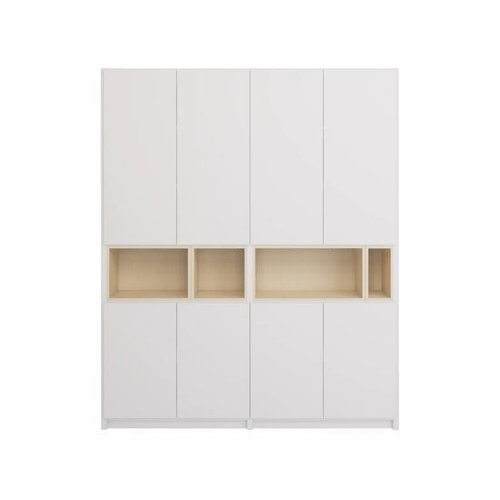 Grote wandkast met display vakken | Lundia Original | Wit & Blank gelakt hout