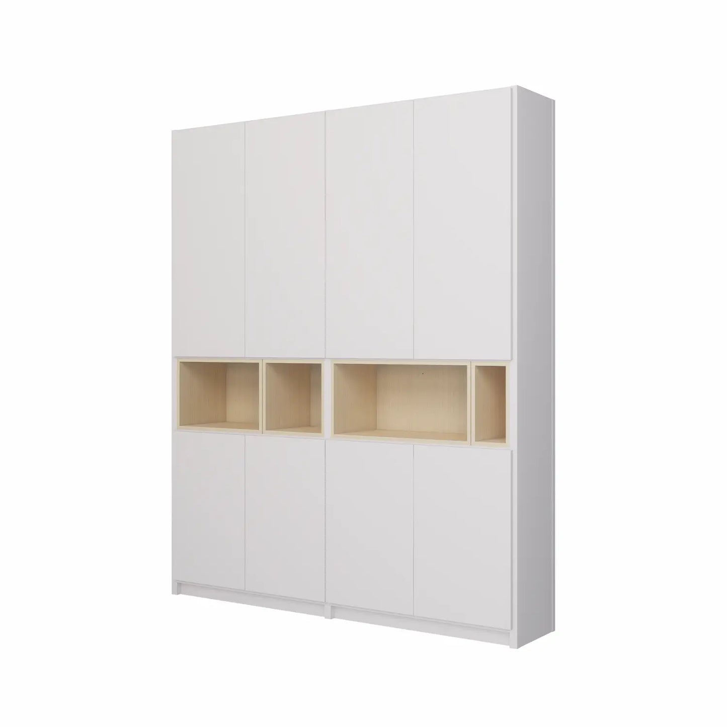 Grote wandkast met display vakken | Lundia Original | Wit & Blank gelakt hout