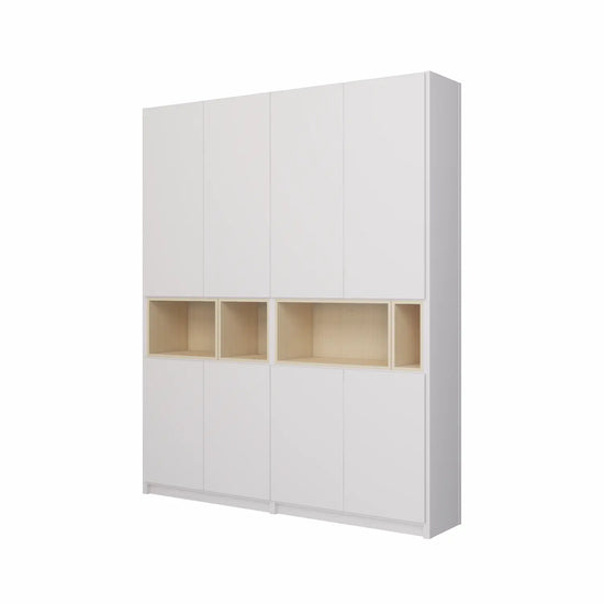 Grote wandkast met display vakken | Lundia Original | Wit & Blank gelakt hout