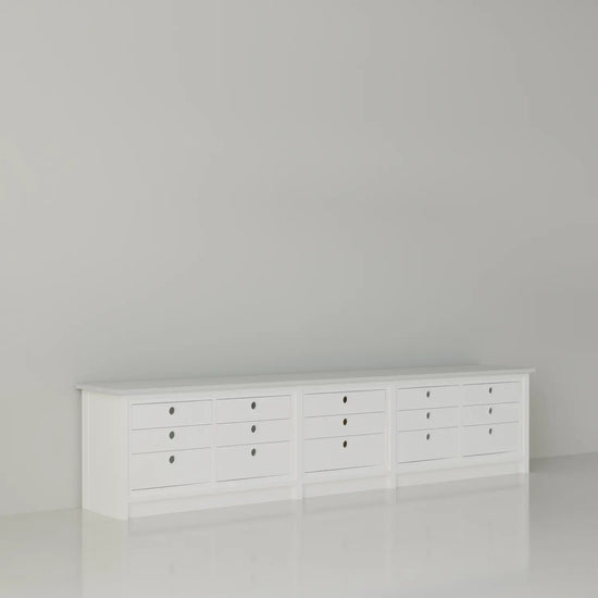 Lage & brede ladenkast | Lundia Original | Wit & nevelgrijs hout