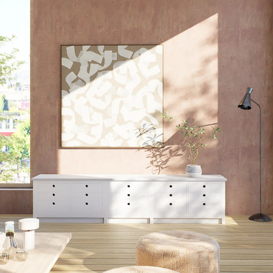 Lage & brede ladenkast | Lundia Original | Wit & nevelgrijs hout