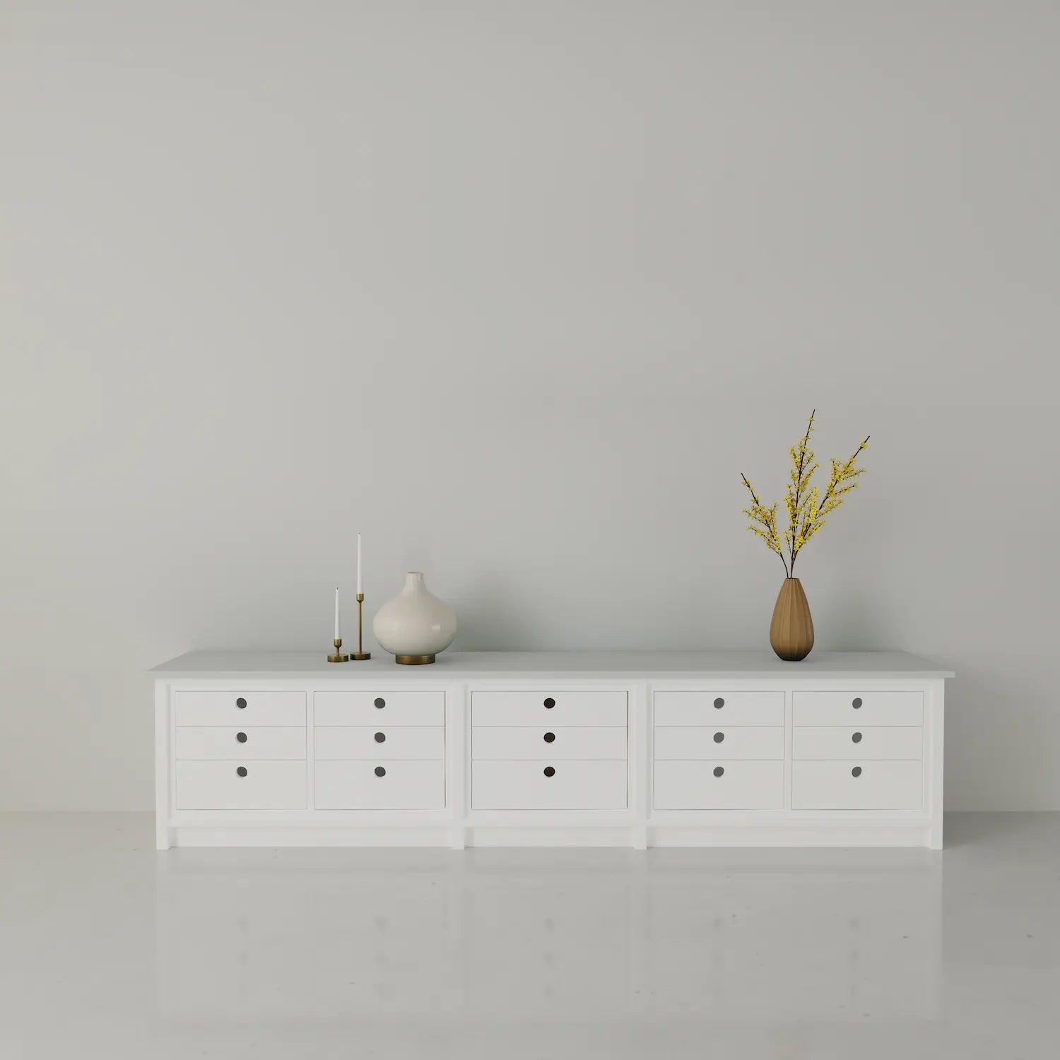 Lage & brede ladenkast | Lundia Original | Wit & nevelgrijs hout