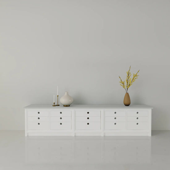 Lage & brede ladenkast | Lundia Original | Wit & nevelgrijs hout