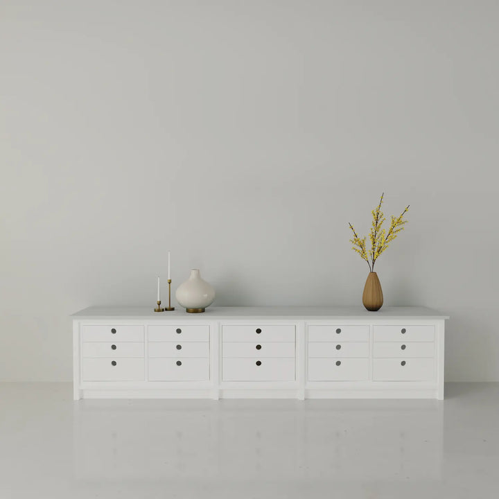 Lage & brede ladenkast | Lundia Original | Wit & nevelgrijs hout