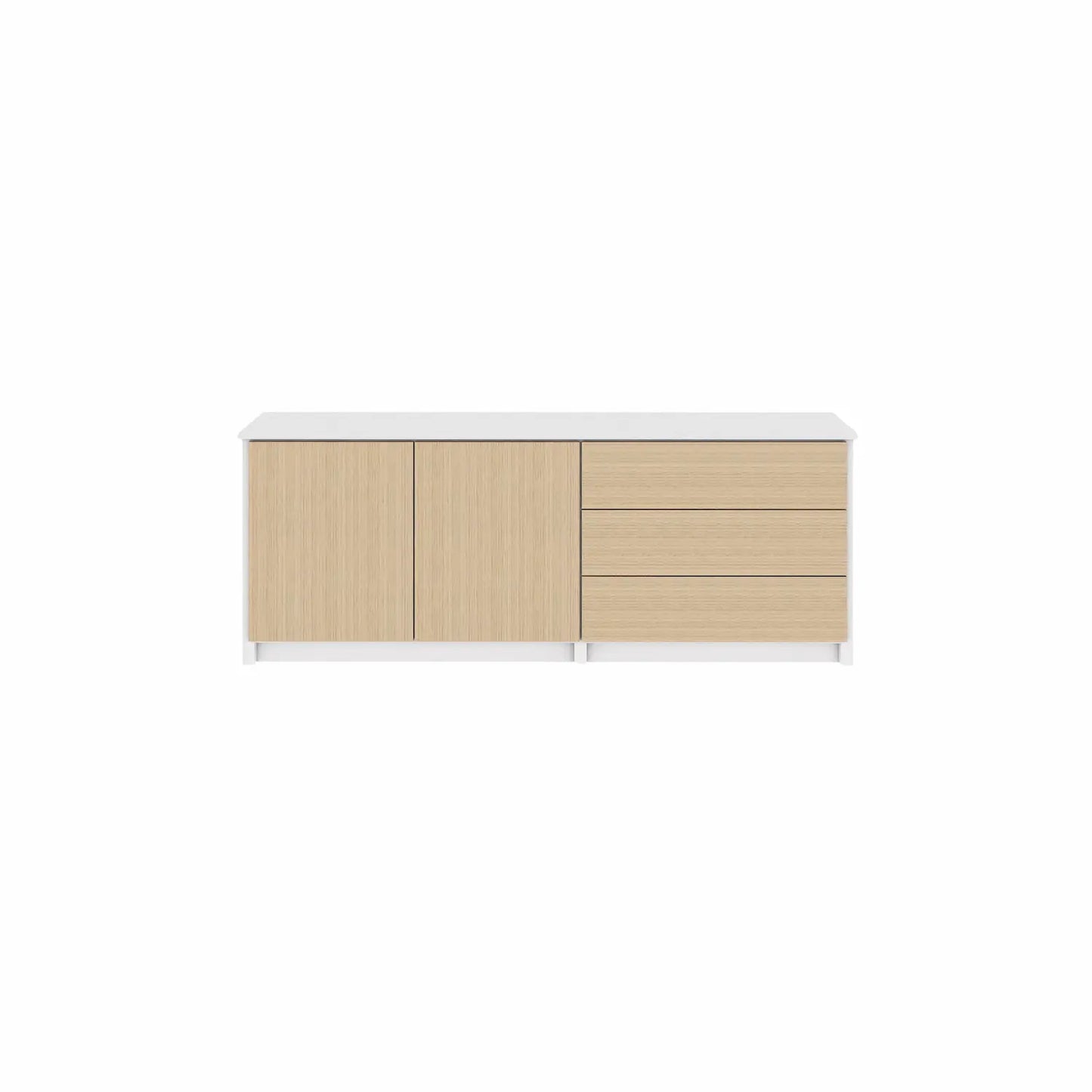 Scandinavisch Dressoir | Lundia Original | Blank gelakt & Wit massief hout, vooraanzicht bij Loods 5