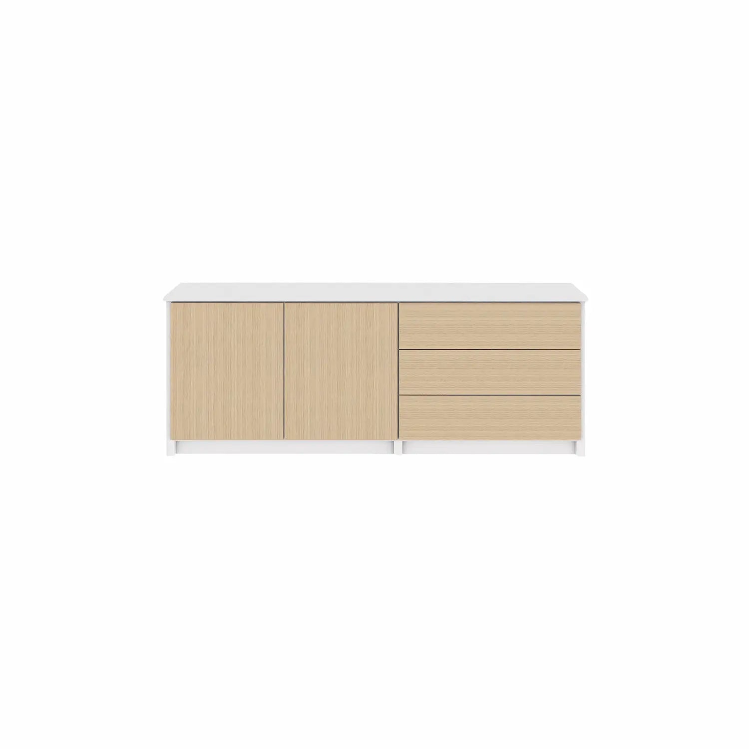 Scandinavisch Dressoir | Lundia Original | Blank gelakt & Wit massief hout, vooraanzicht bij Loods 5