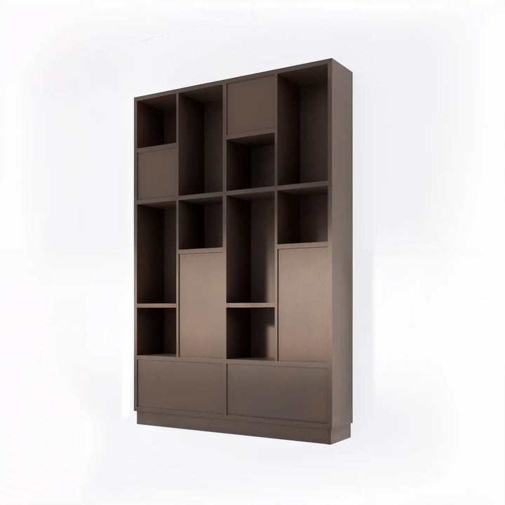 Wandkast met speelse vakken | Certo | Cacao hout