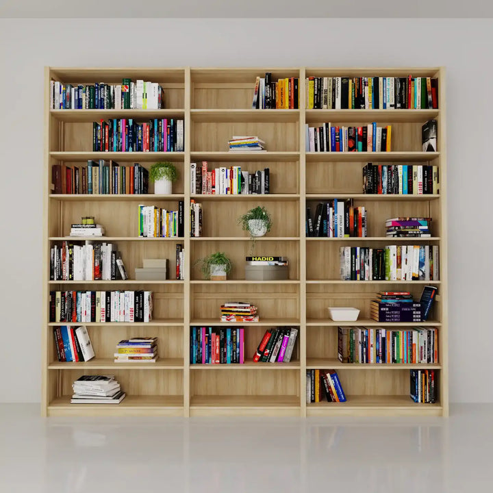 Dichte boekenkast | Lundia Original | Blank gelakt hout