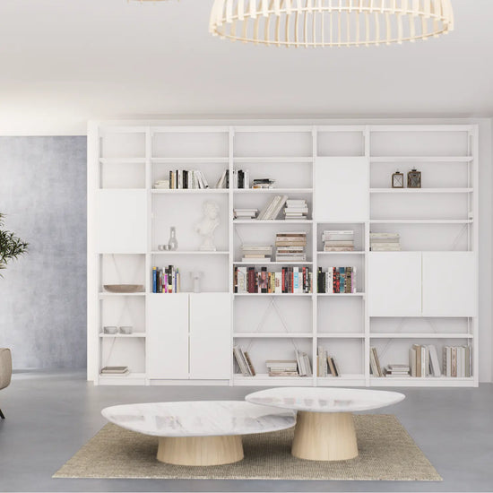 Boeken wandkast met deuren | Lundia Original | Wit hout
