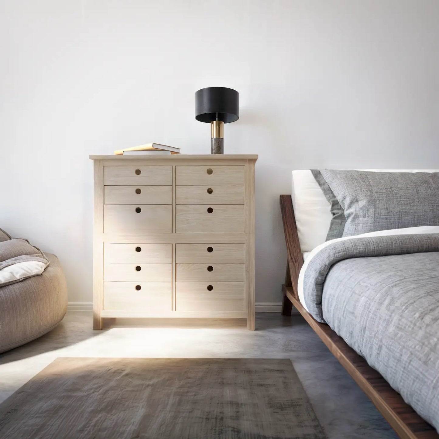 Hoge & smalle ladenkast | Lundia Original | Blank gelakt hout