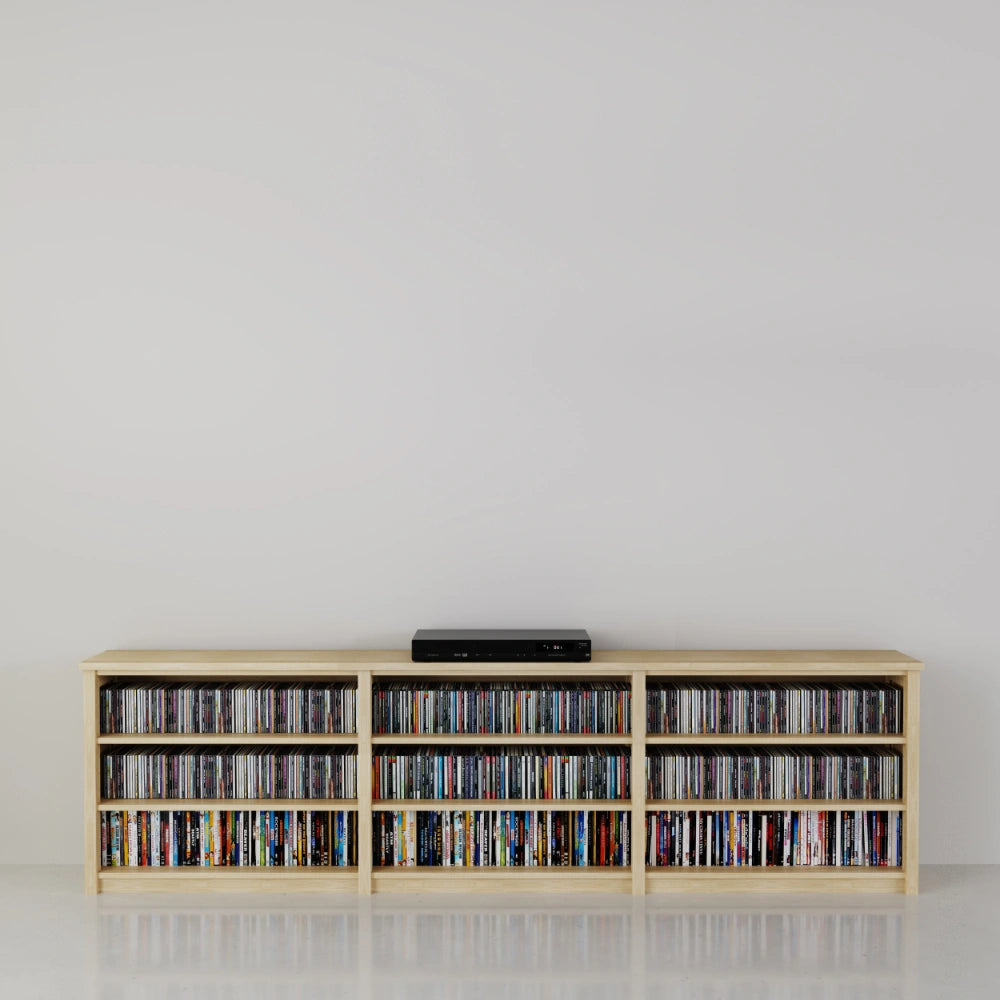 Lage CD/DVD kast | Lundia Original | Blank gelakt hout