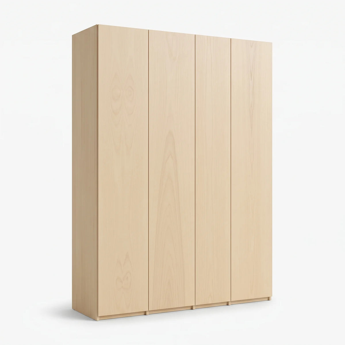 Grote houten 4-deurs kledingkast van Arven, zijaanzicht