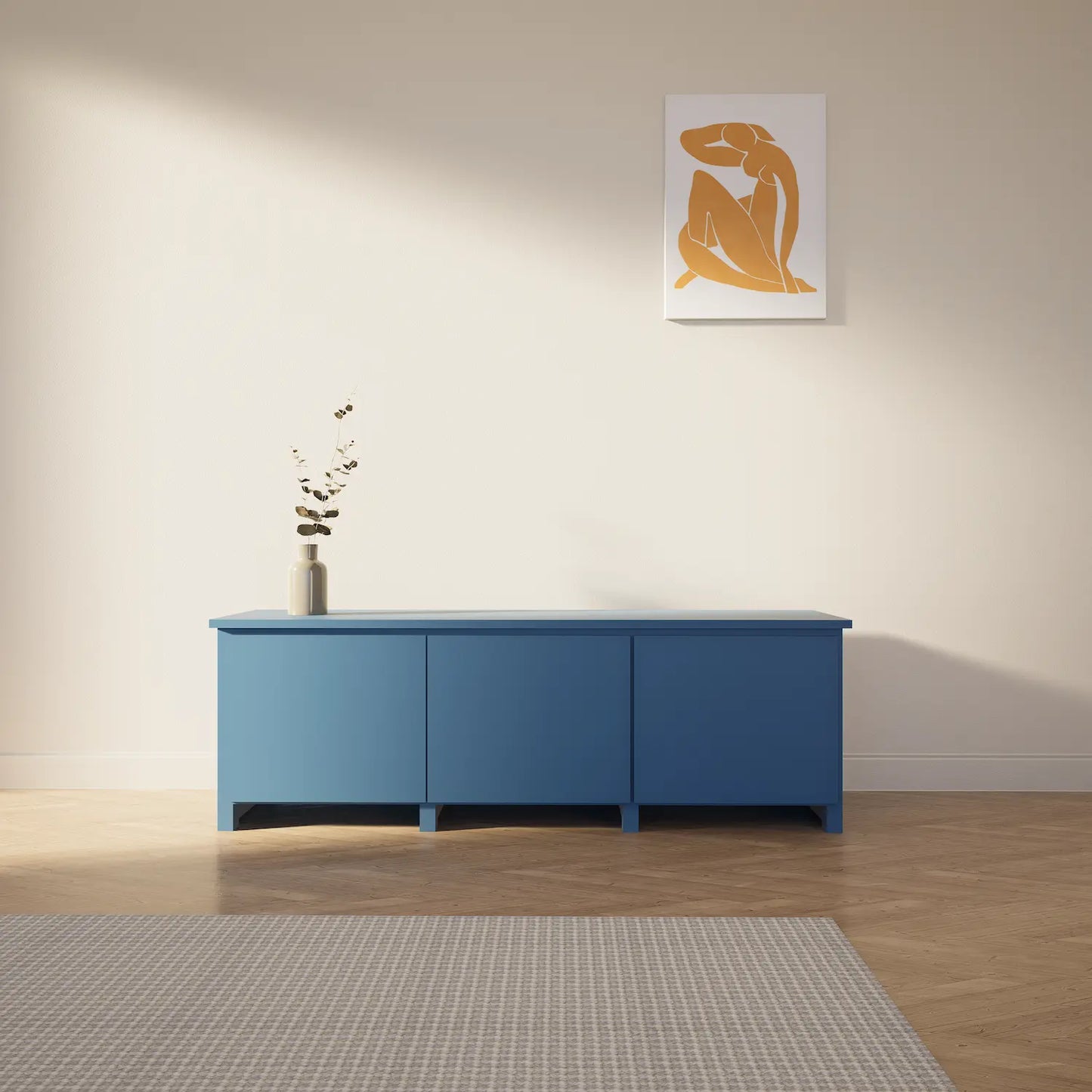 TV kast op poten | Lundia Original | Haagsblauw hout