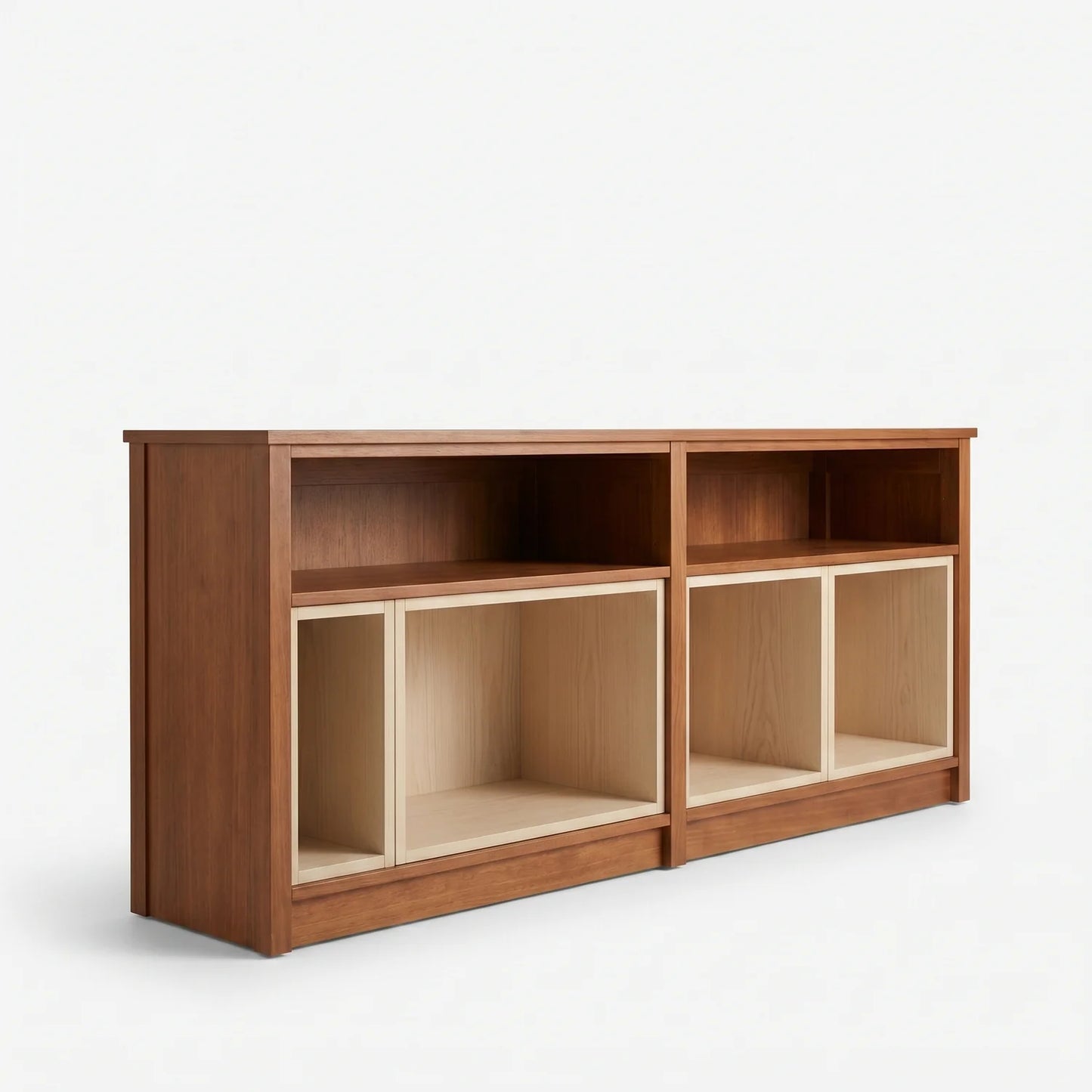 Klassischer LP-Schrank | Lundia Original | Arrosto & farblos lackiert, perspectief