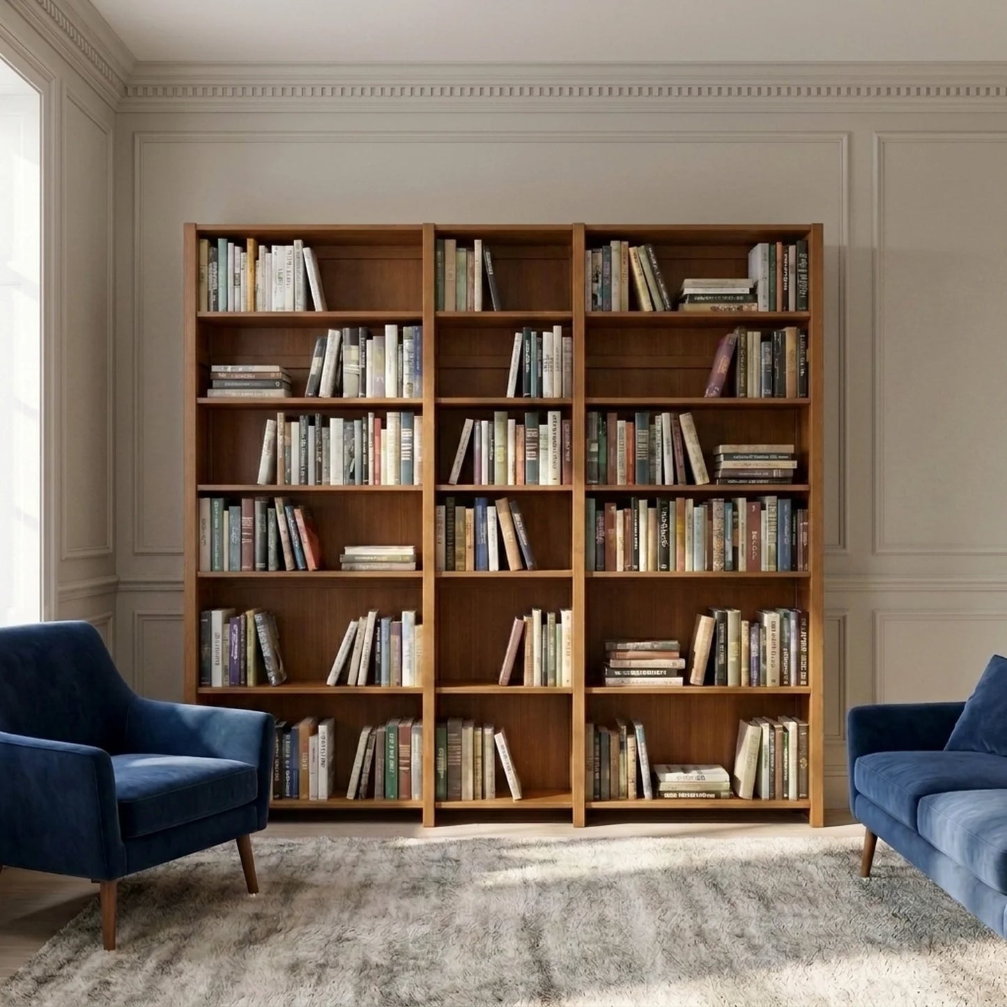 Klassisches Holz-Bücherregal | Lundia Original | Arrosto, sfeerbeeld perspectief