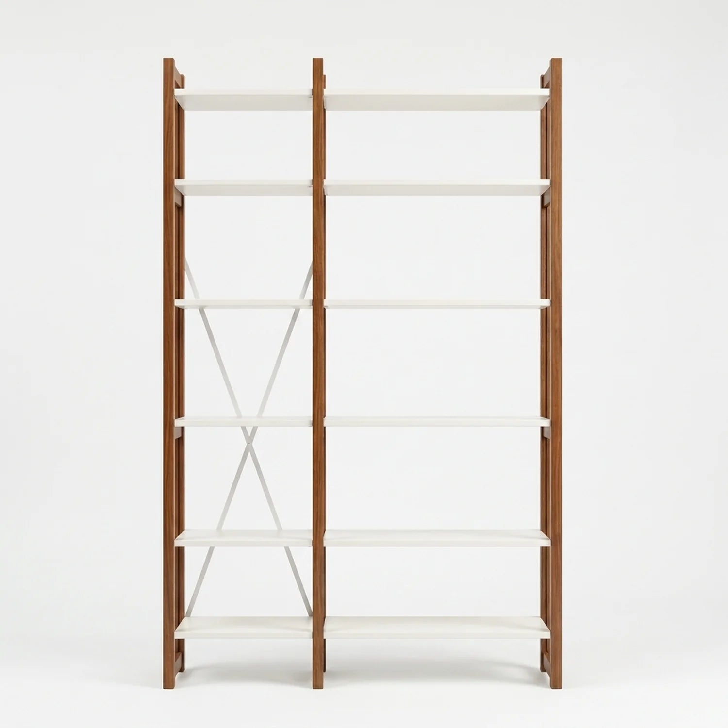 Modernes Bücherregal | Lundia Original | Arrosto & weißes Holz, vooraanzicht
