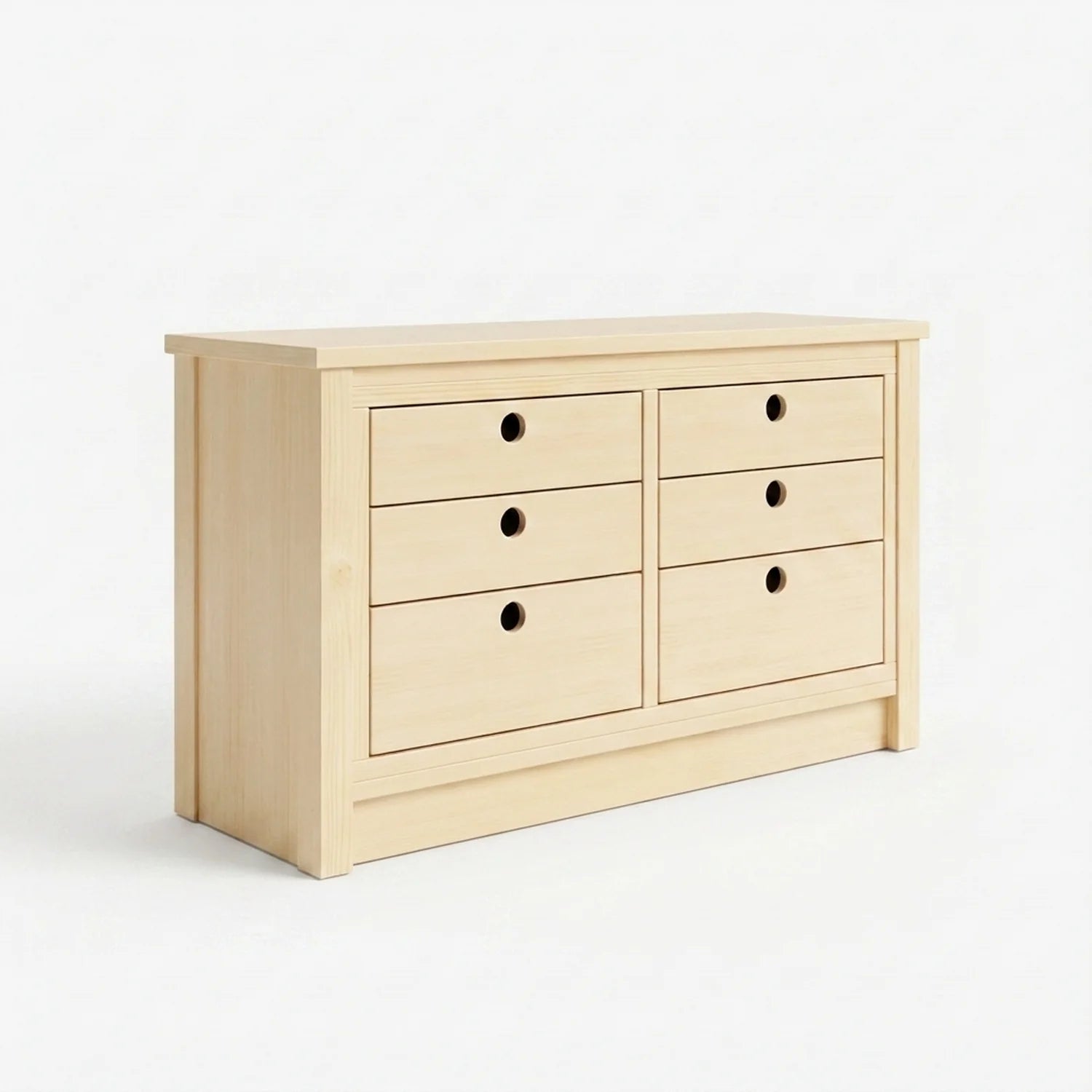 Niedrige Kommode | Lundia Original | Klar lackiert, perspectief