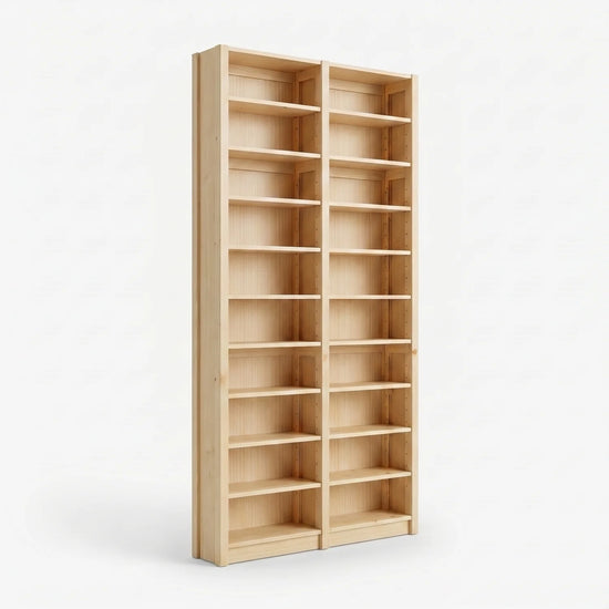 Hoher CD-/DVD-Schrank | Lundia Original | Klar lackiertes Holz, perspectief