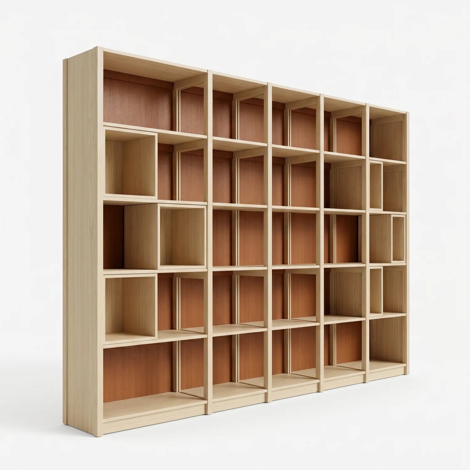 Wandschrank mit Einsatzkästen | Lundia Original | Farblos lackiert & Arrosto, perspectief