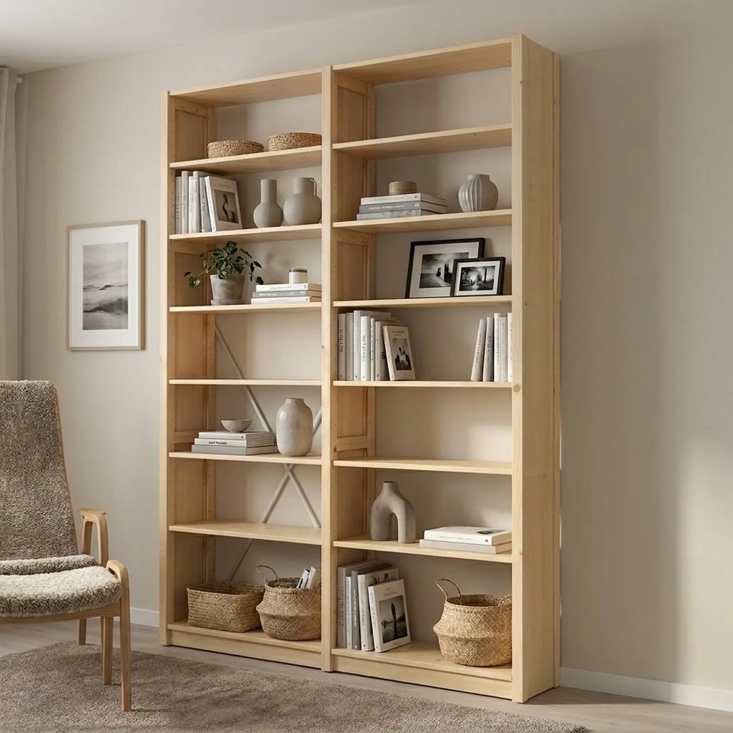 Bücherregal | Lundia Original | Klar lackiert Holz, sfeerbeeld perspectief