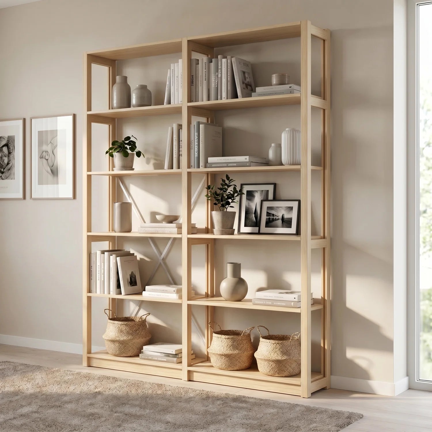 Bücherregal | Lundia Original | 208 x 165 x 30, sfeerbeeld perspectief