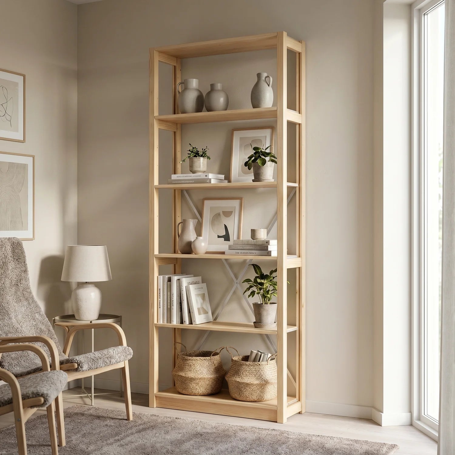 Bücherregal | Lundia Original | 208 x 85 x 30, sfeerbeeld perspectief