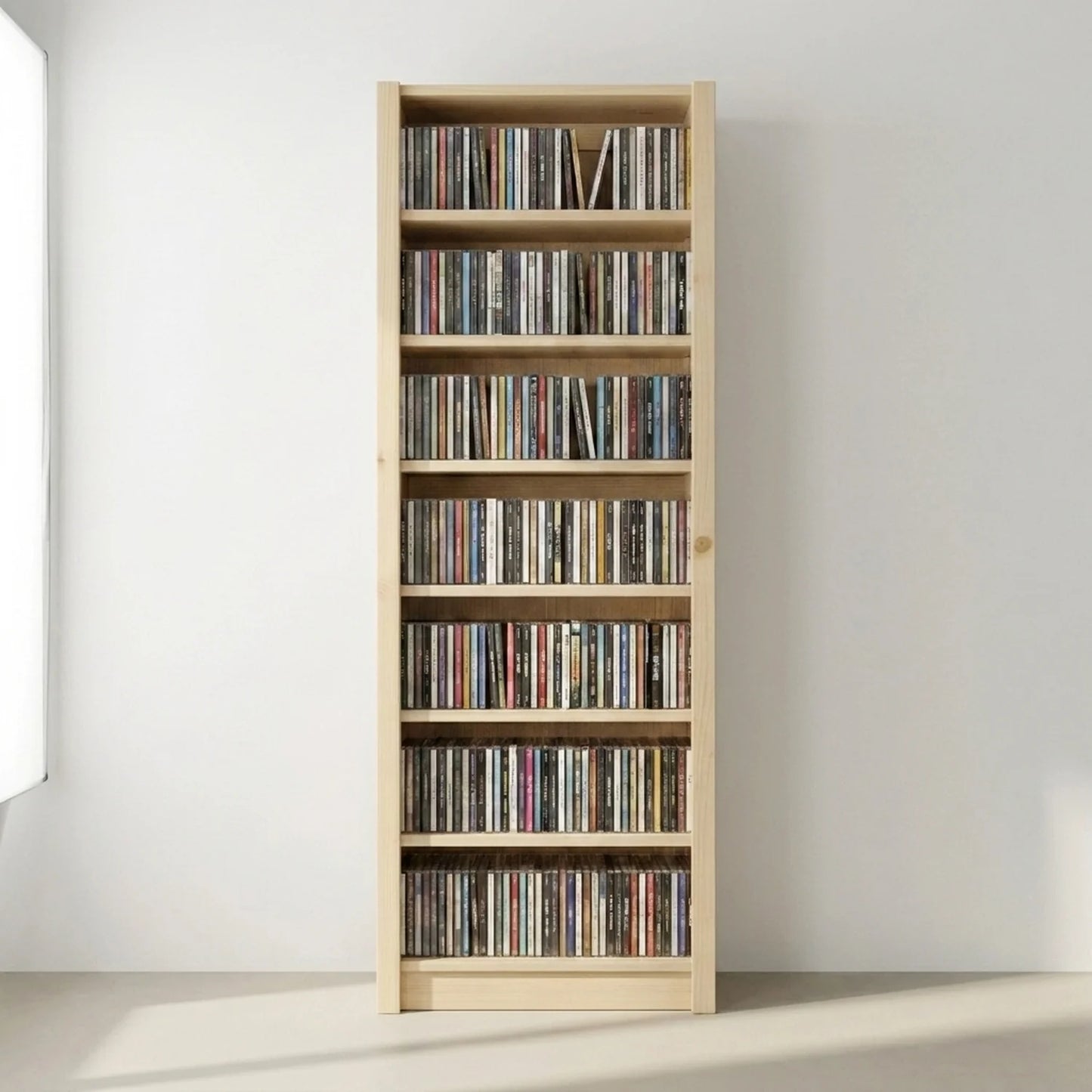 Schmaler CD-/DVD-Schrank | Lundia Original | Klar lackiertes Holz, sfeerbeeld perspectief
