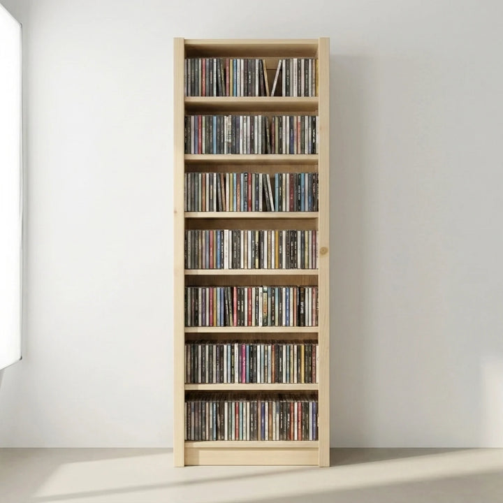 Schmaler CD-/DVD-Schrank | Lundia Original | Klar lackiertes Holz, sfeerbeeld perspectief